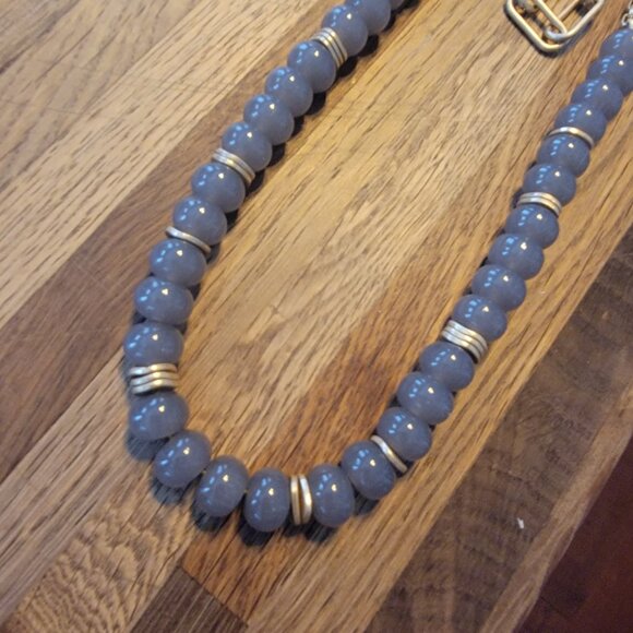 Meghan Browne Style Dot Gray Layered Look Bead & Chain Necklace - Picture 3 of 15